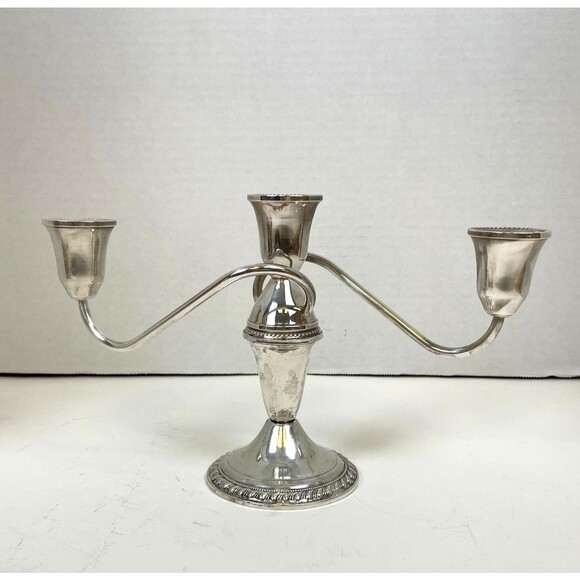 2 VTG Weighted Sterling Silver 2-Arm Candelabra Duchin Creation Candle Holders - Picture 12 of 16